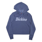 DICKIES Womens Blue Hoodie M Classic Logo Pullover Sweatshirt Drawstring Hood