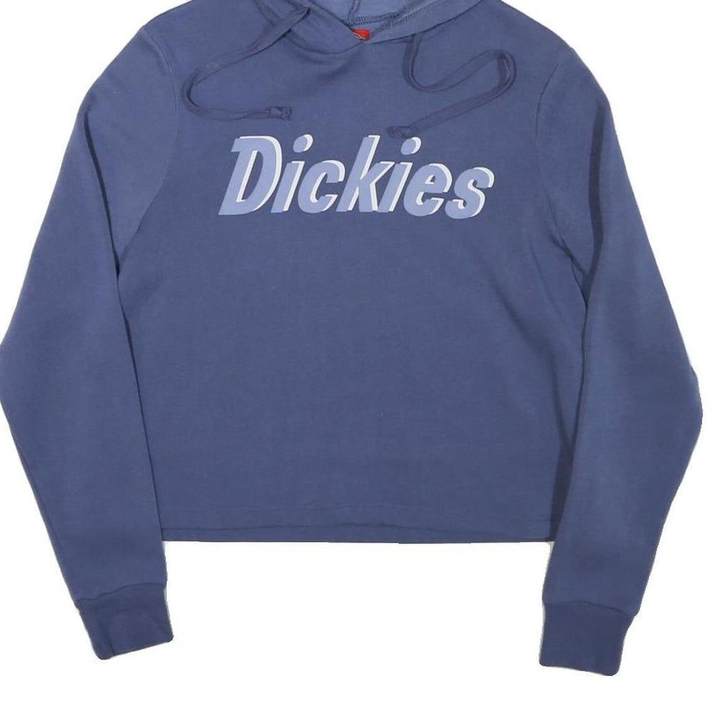 DICKIES Womens Blue Hoodie M Classic Logo Pullover Sweatshirt Drawstring Hood