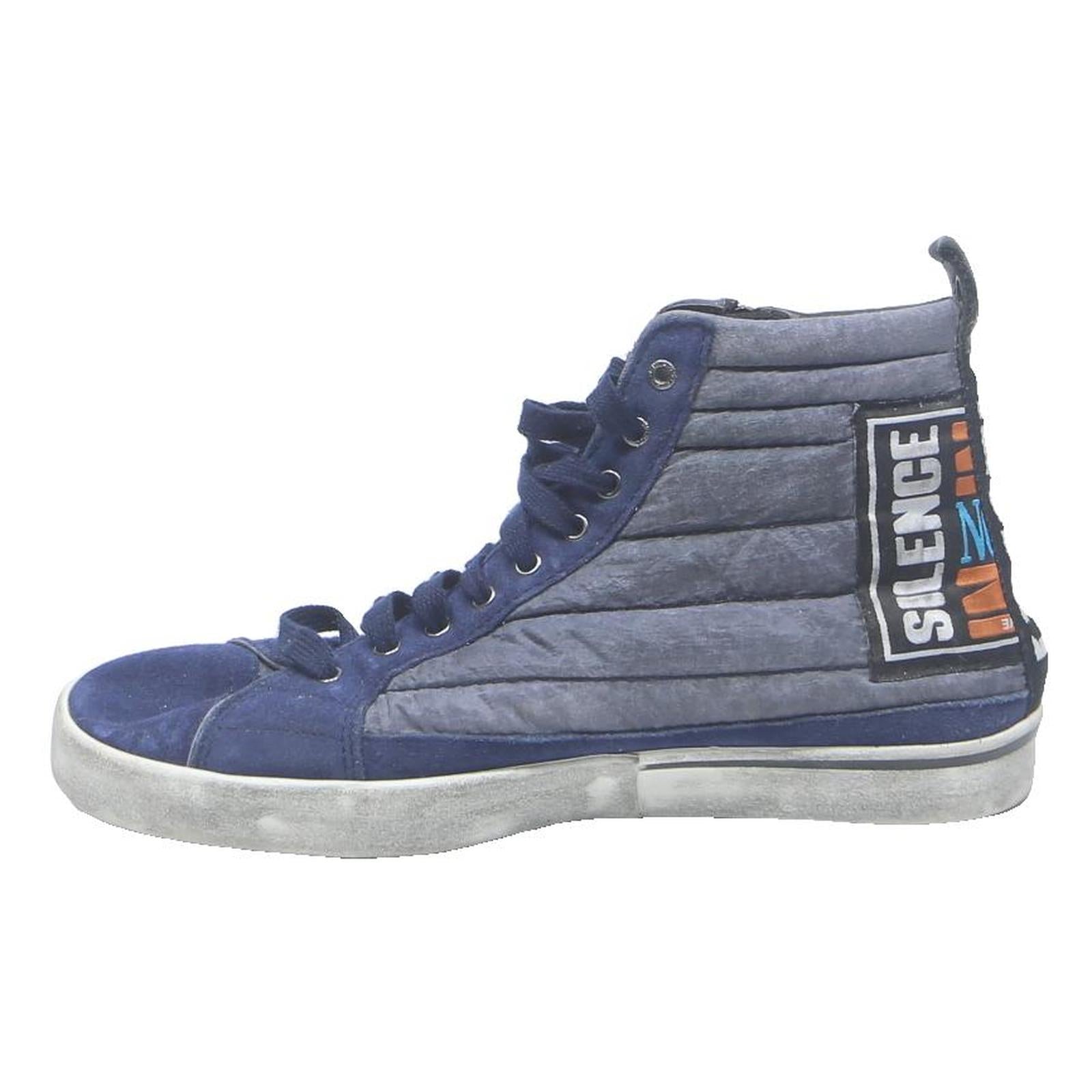 DIESEL Mens High Top Trainers Suede Blue Grey UK 9.5 Casual Street Style