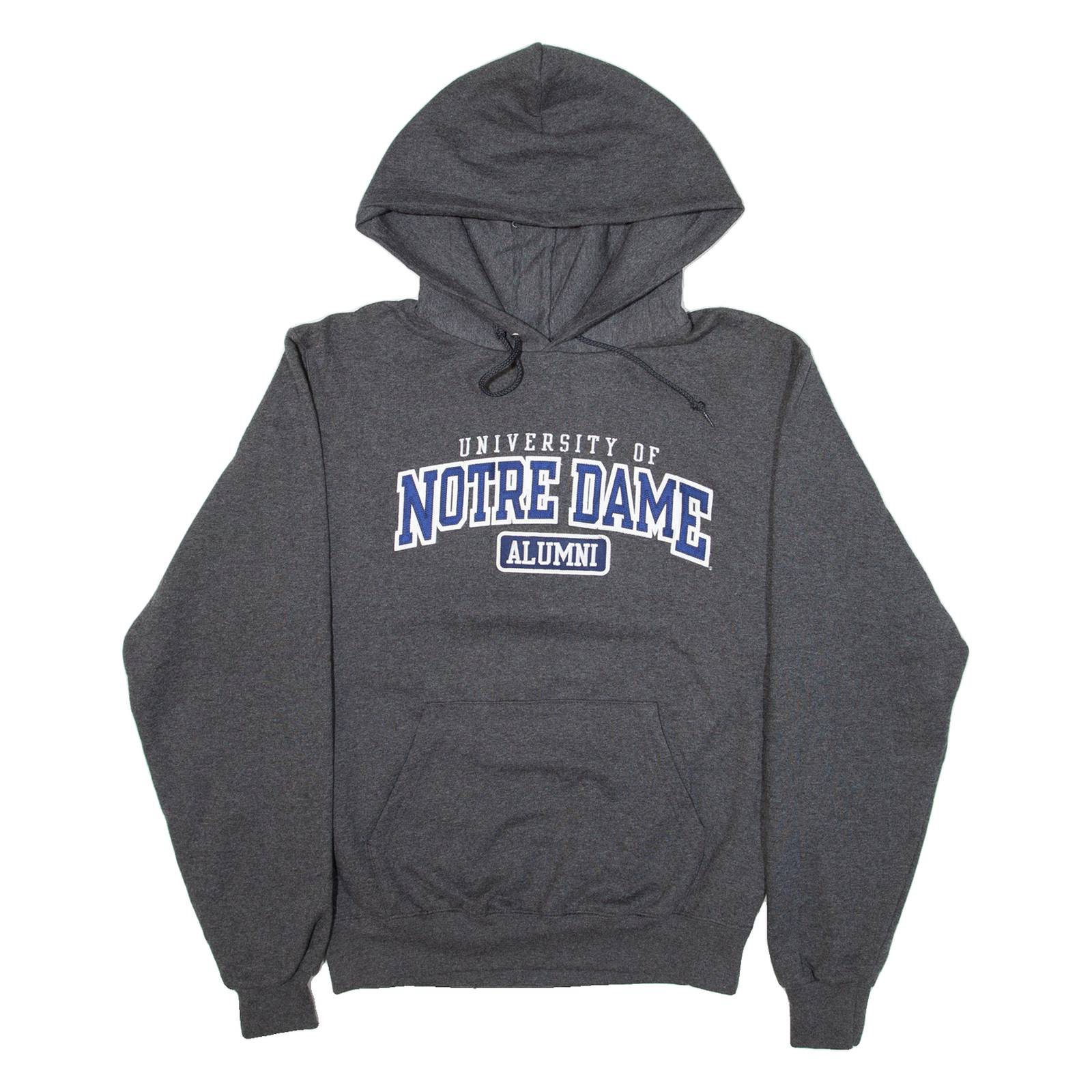 CHAMPION University Of Notre Dame Mens Grey Hoodie USA S