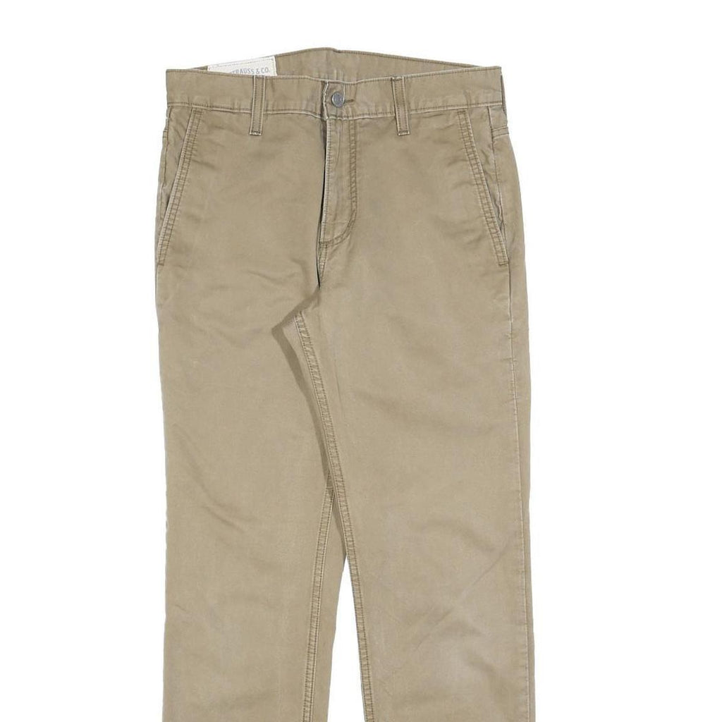 LEVI'S Mens Cotton Blend Beige Slim Straight Trousers W29 L30 Casual Wear