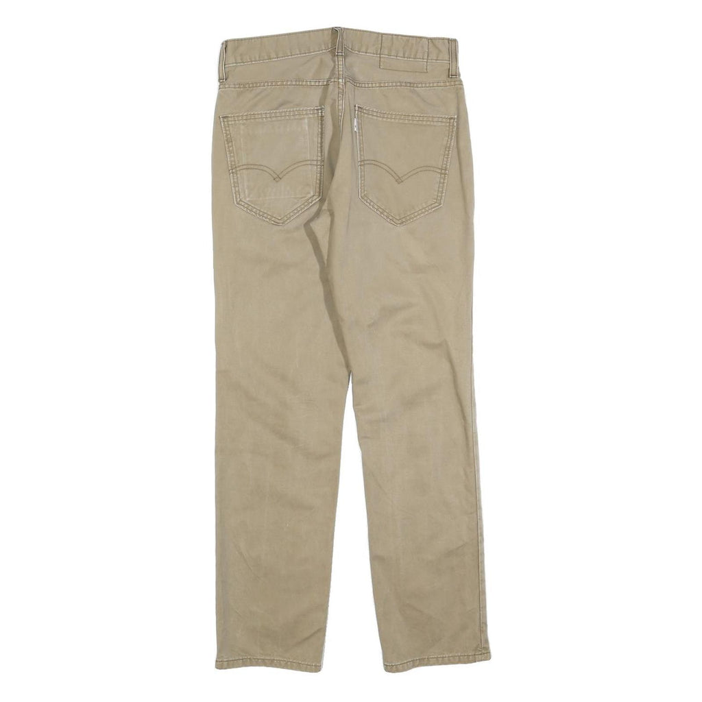 LEVI'S Mens Cotton Blend Beige Slim Straight Trousers W29 L30 Casual Wear