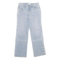 ANN TAYLOR Womens Jeans Blue Regular Straight Denim Light W30 L30 Button Detail