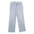 ANN TAYLOR Womens Jeans Blue Regular Straight Denim Light W30 L30 Button Detail