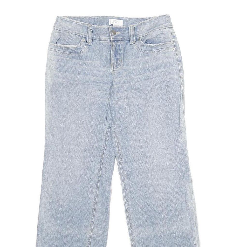 ANN TAYLOR Womens Jeans Blue Regular Straight Denim Light W30 L30 Button Detail