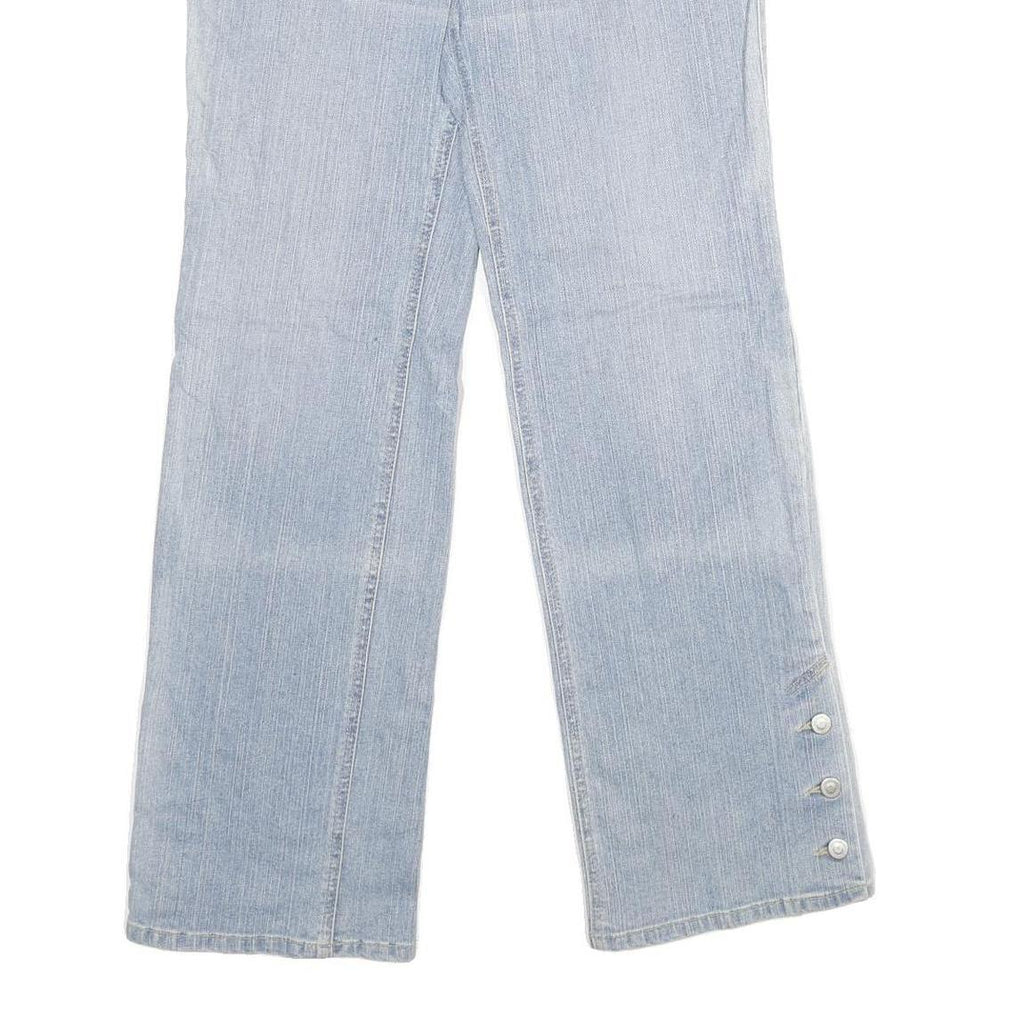 ANN TAYLOR Womens Jeans Blue Regular Straight Denim Light W30 L30 Button Detail