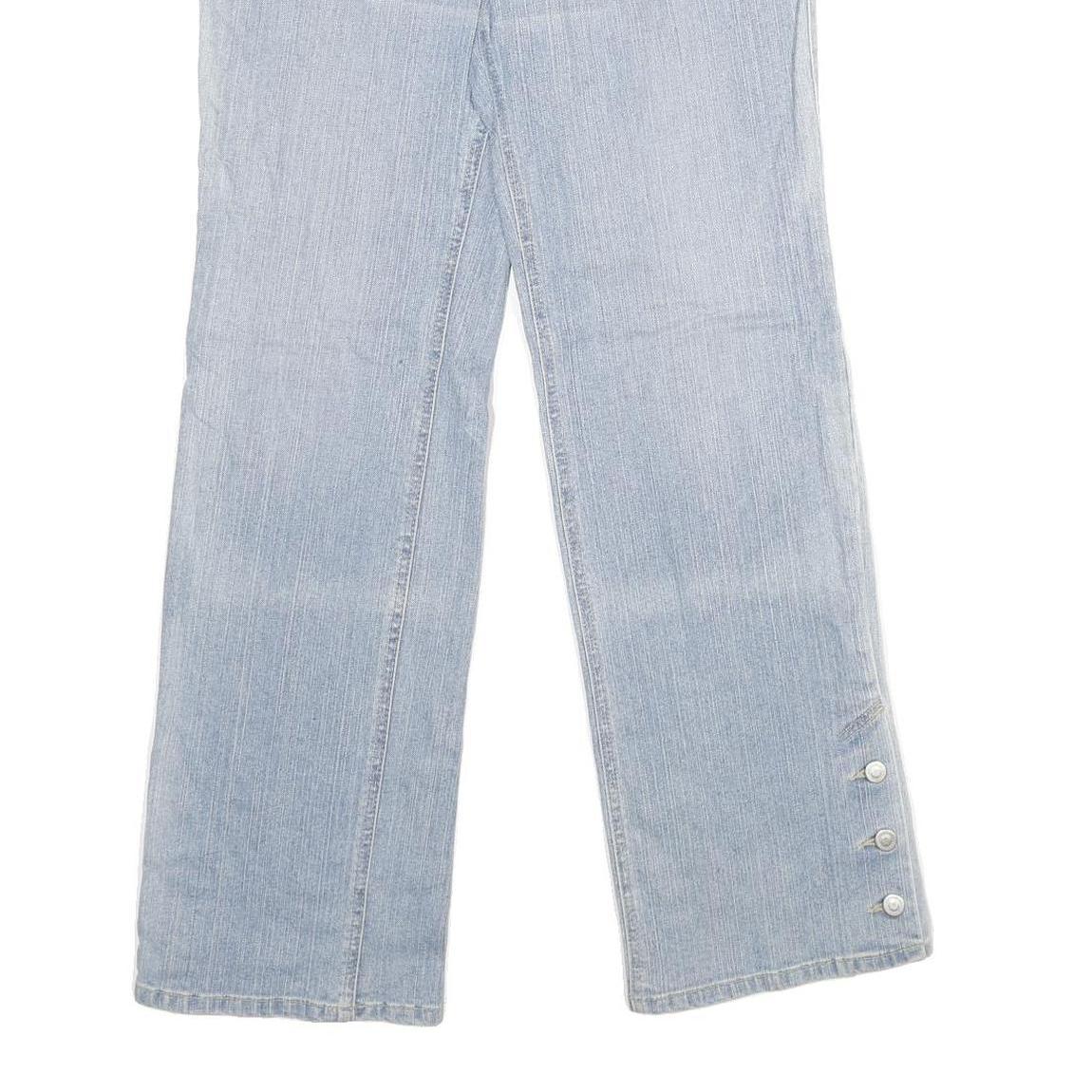 ANN TAYLOR Womens Jeans Blue Regular Straight Denim Light W30 L30 Button Detail