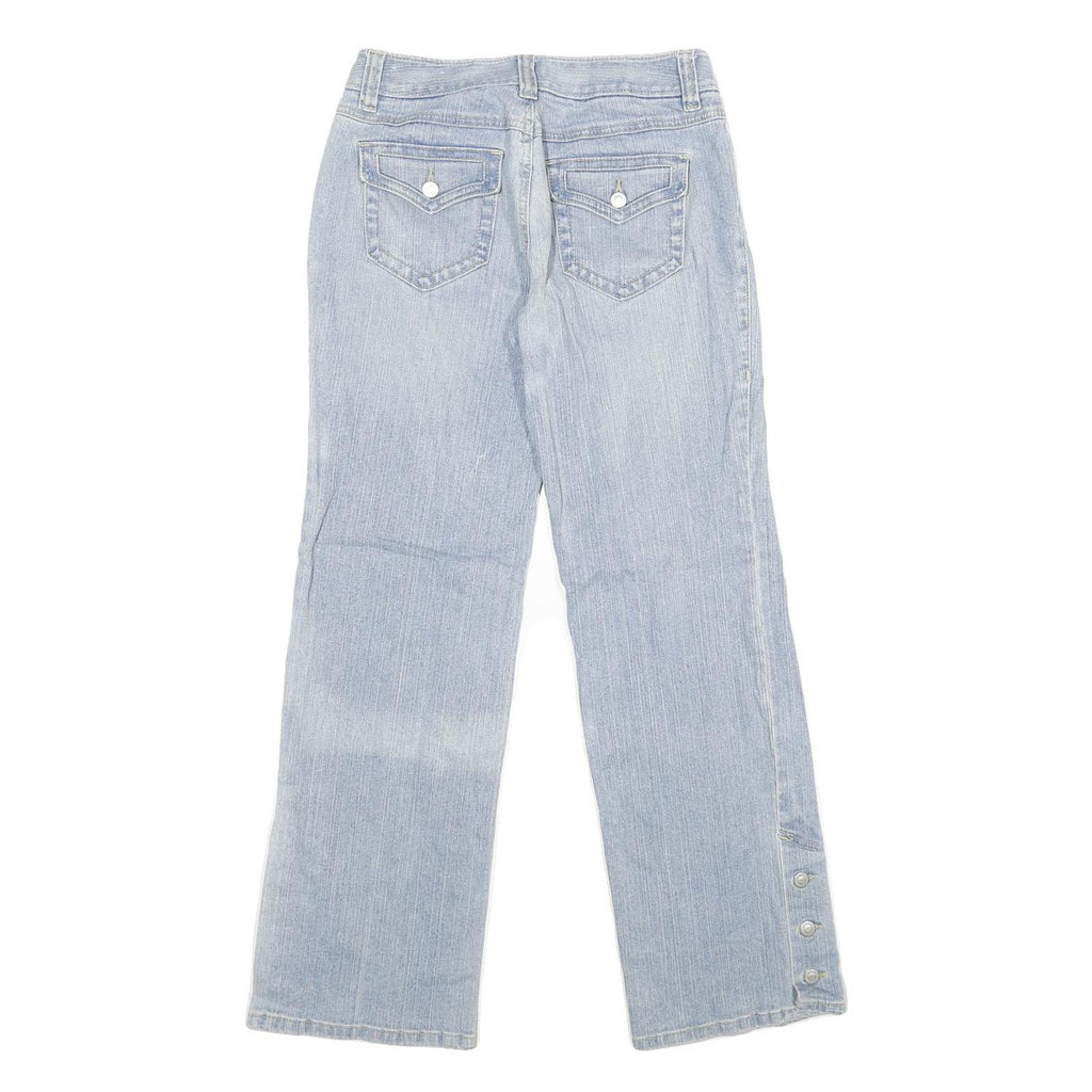 ANN TAYLOR Womens Jeans Blue Regular Straight Denim Light W30 L30 Button Detail