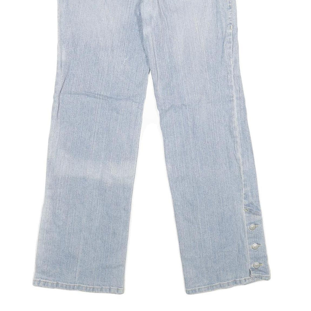 ANN TAYLOR Womens Jeans Blue Regular Straight Denim Light W30 L30 Button Detail