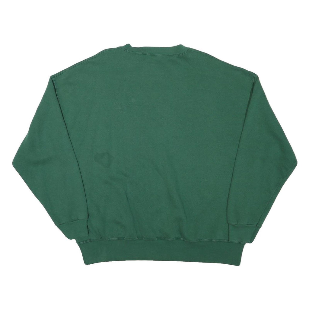 USA Mens Green Crew Neck XL Cotton Blend Sweatshirt Pullover Casual