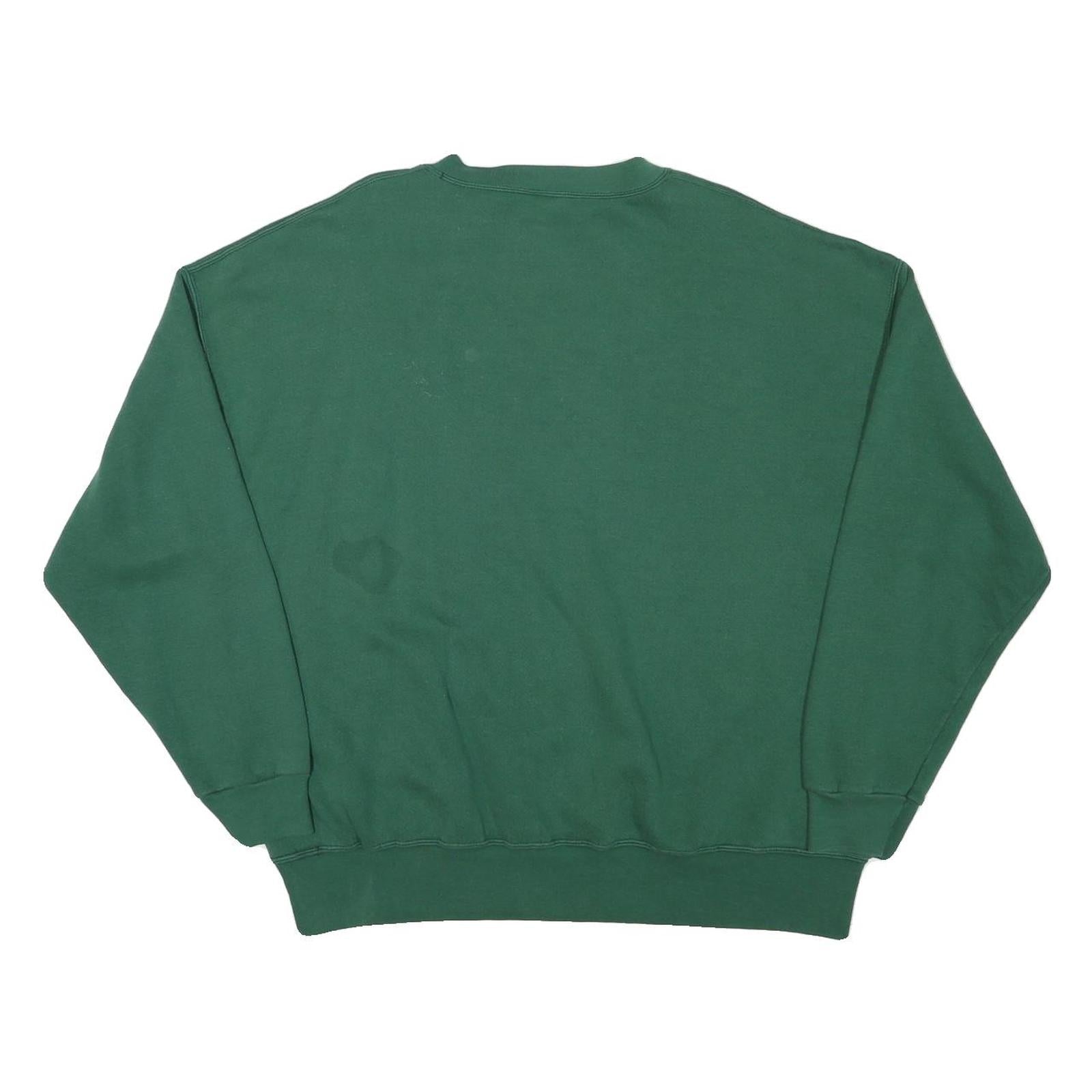 USA Mens Green Crew Neck XL Cotton Blend Sweatshirt Pullover Casual