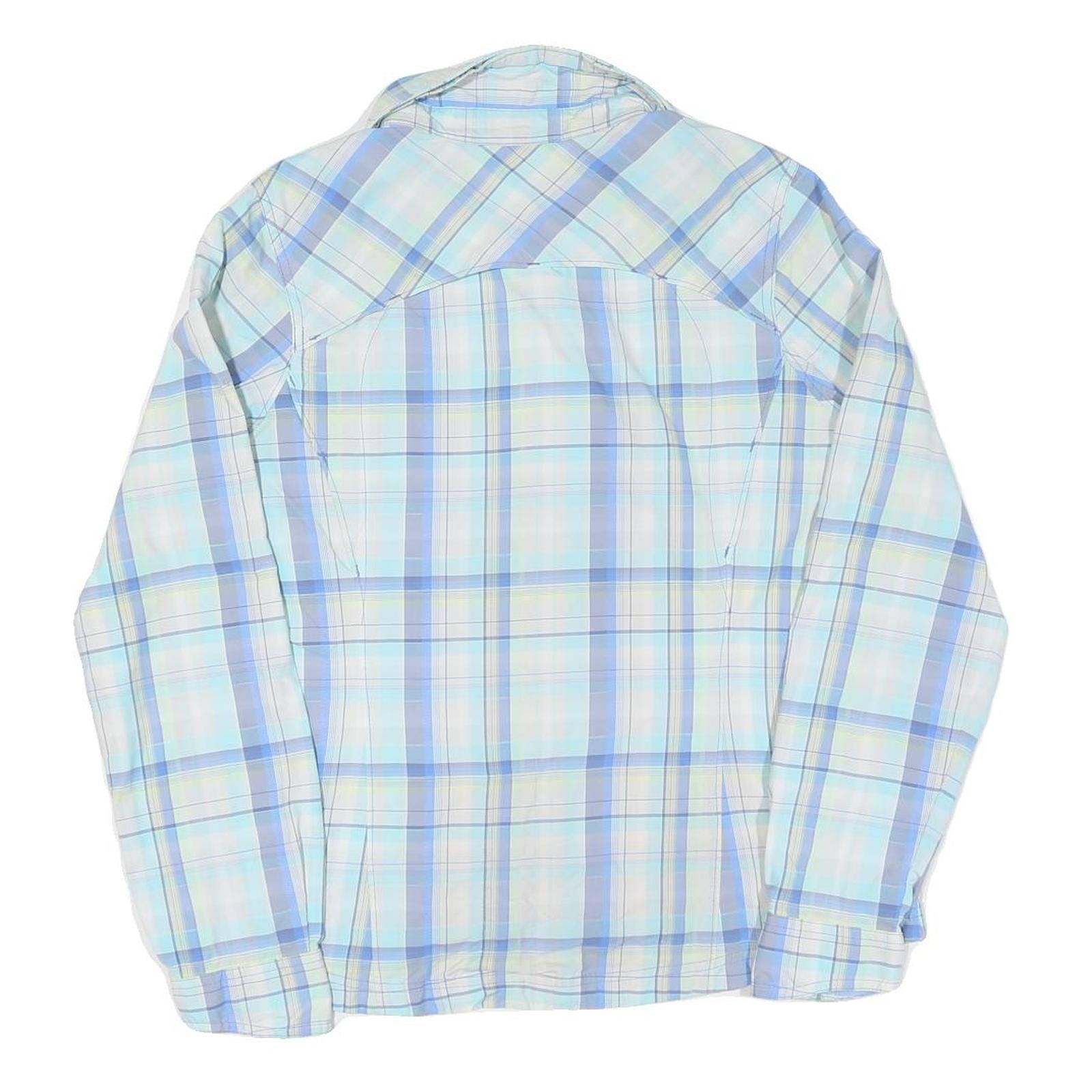 COLUMBIA Womens Blue & Yellow Check Shirt L Lightweight Long Sleeve Outdoor