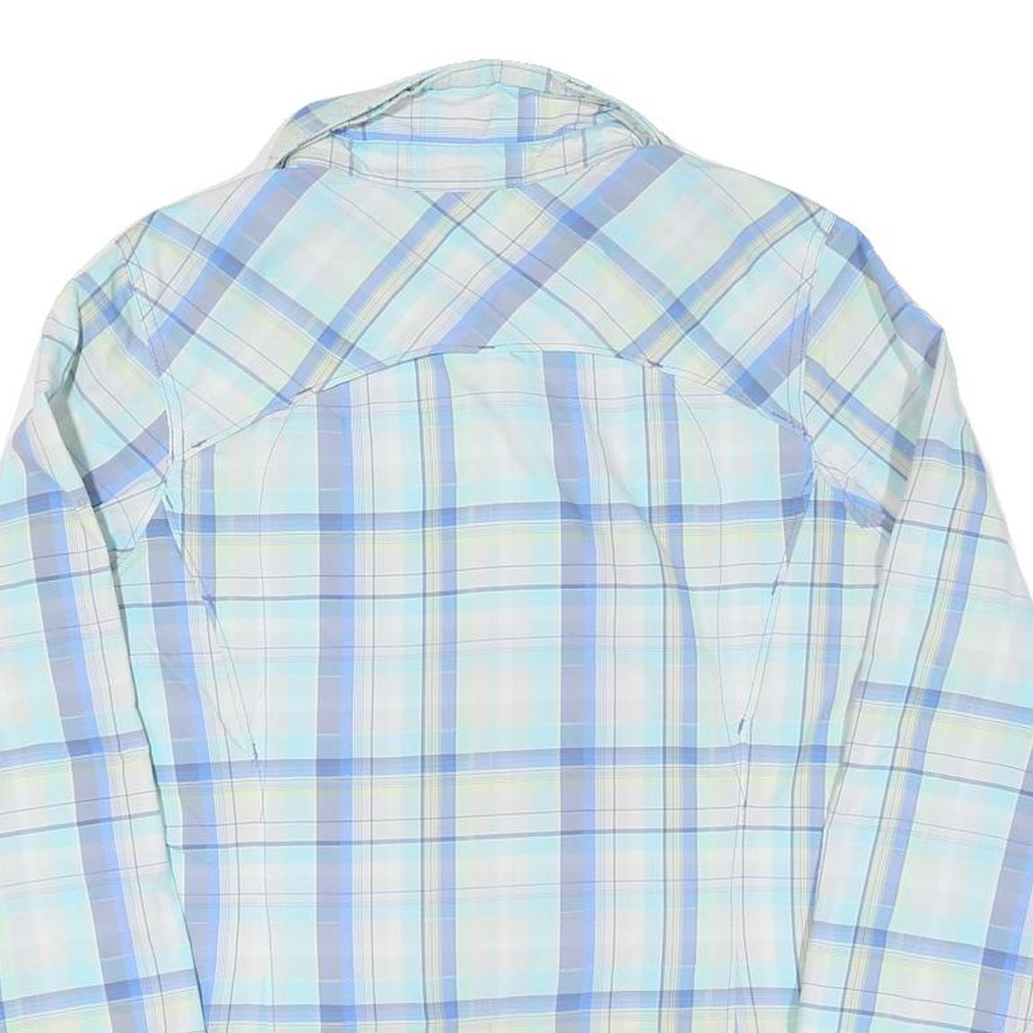 COLUMBIA Womens Blue & Yellow Check Shirt L Lightweight Long Sleeve Outdoor