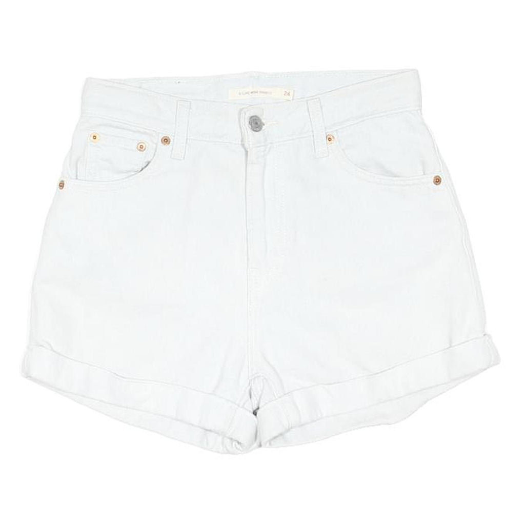 LEVI'S Womens Shorts White XS W25 Classic Cotton Blend Casual Cuffed