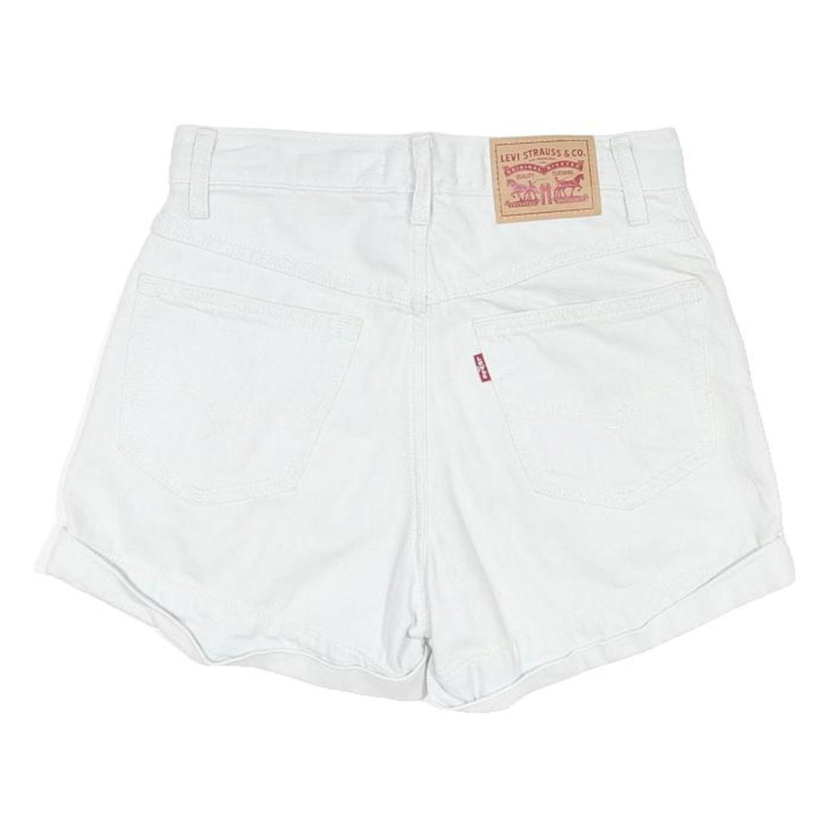 LEVI'S Womens Shorts White XS W25 Classic Cotton Blend Casual Cuffed