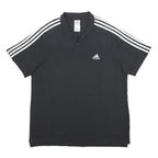 ADIDAS Mens Black & White Cotton Short Sleeve Polo Shirt XL Sports Casual
