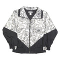 LAVON Womens Black & White Printed Zip Jacket M Polyester Lightweight Casual