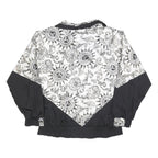 LAVON Womens Black & White Printed Zip Jacket M Polyester Lightweight Casual