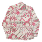 PARK LANE Womens Pink & Green Patchwork Print Shirt L Vintage Patterned Button