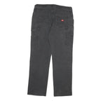 DICKIES Womens Regular Fit Black Denim Jeans W32 L30 Carpenter Style Zip Closure