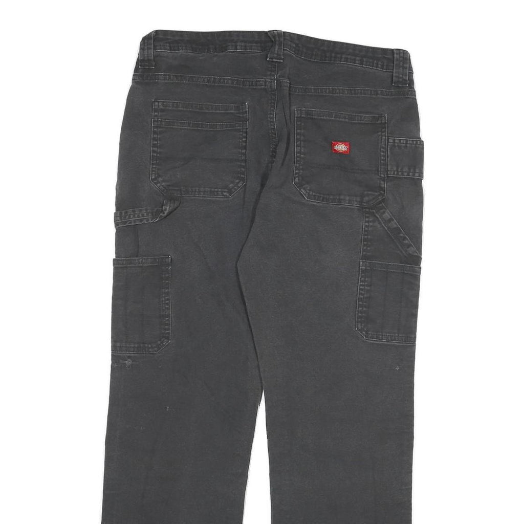 DICKIES Womens Regular Fit Black Denim Jeans W32 L30 Carpenter Style Zip Closure