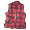 ST JOHNS BAY Mens Red & Black Quilted Puffer Jacket M Polyester Blend Zip