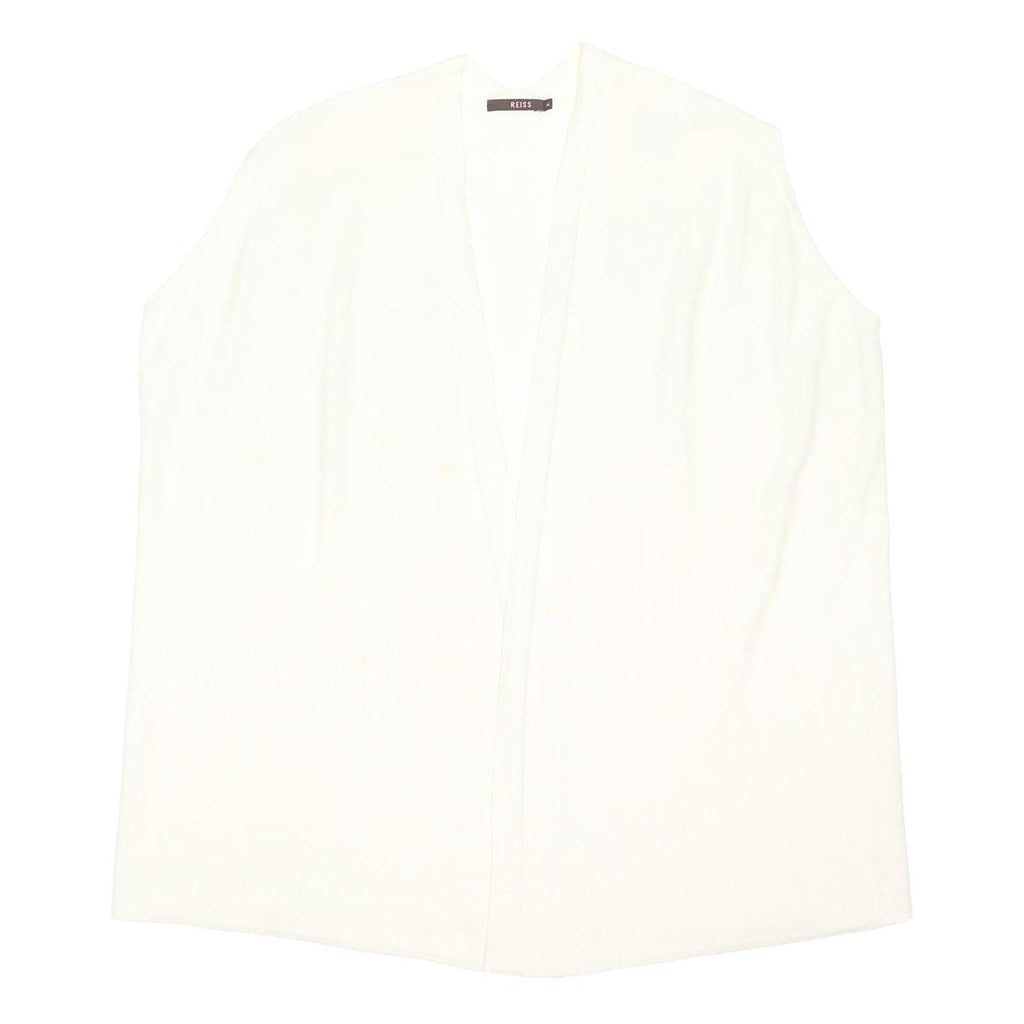 REISS Womens White Plain Wool Jumper V Neck Regular M Soft Comfortable Stylish