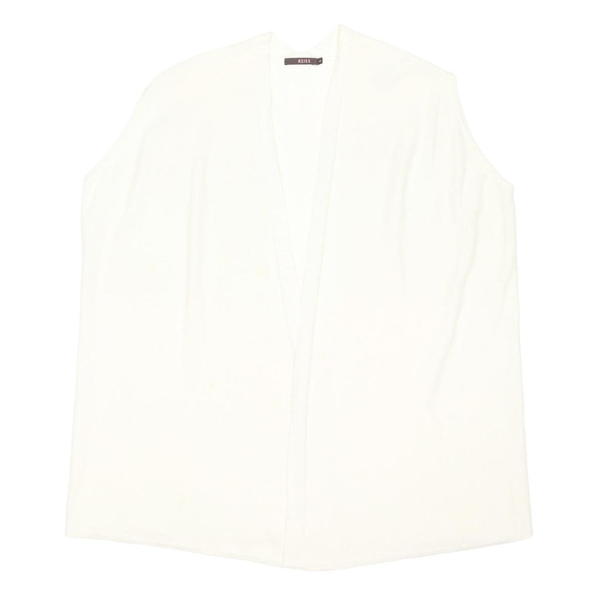 REISS Womens White Plain Wool Jumper V Neck Regular M Soft Comfortable Stylish