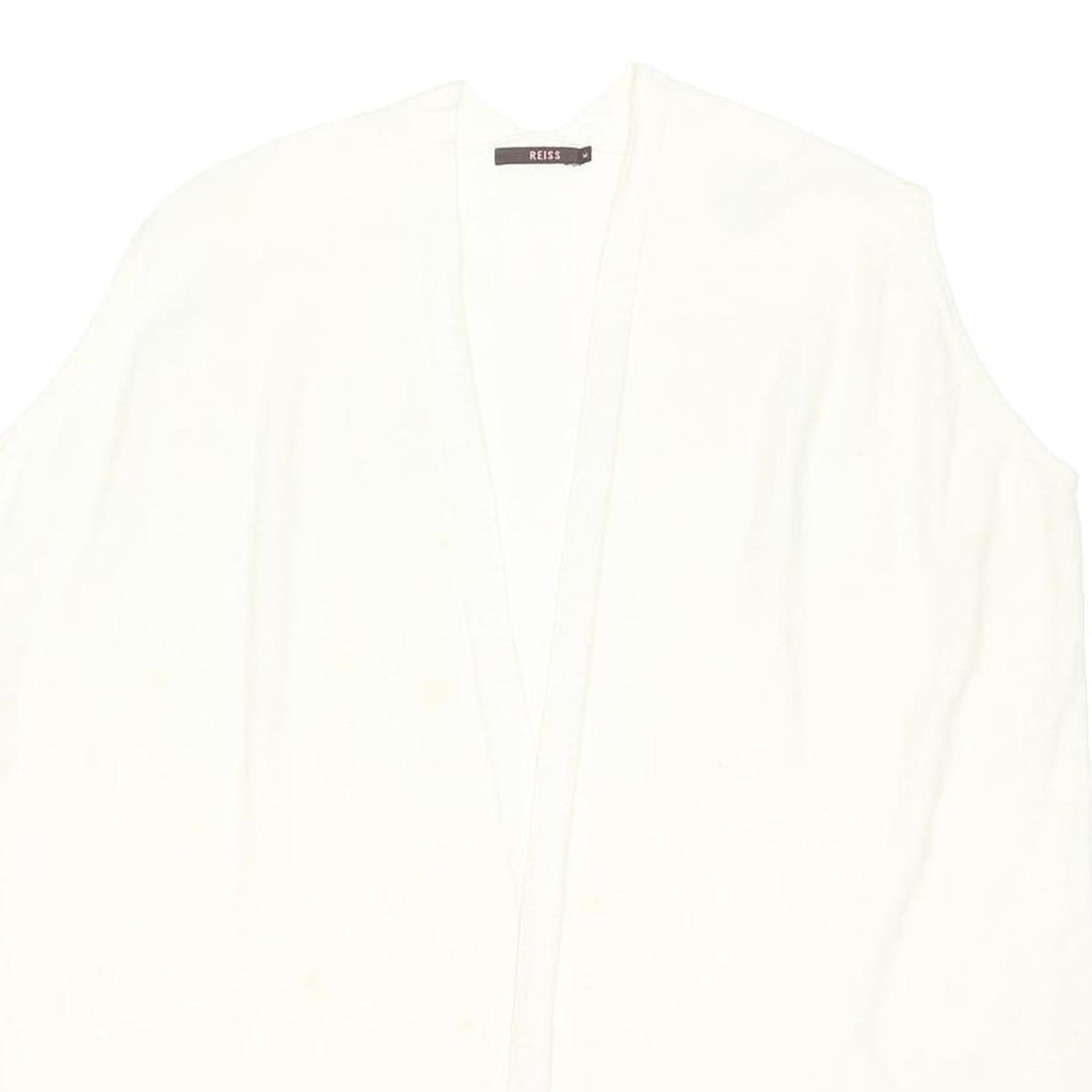 REISS Womens White Plain Wool Jumper V Neck Regular M Soft Comfortable Stylish