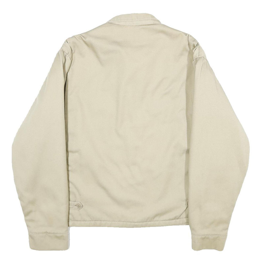 BIG MAC Mens Beige Workwear Jacket L Polyester Blend Zip Plain Durable