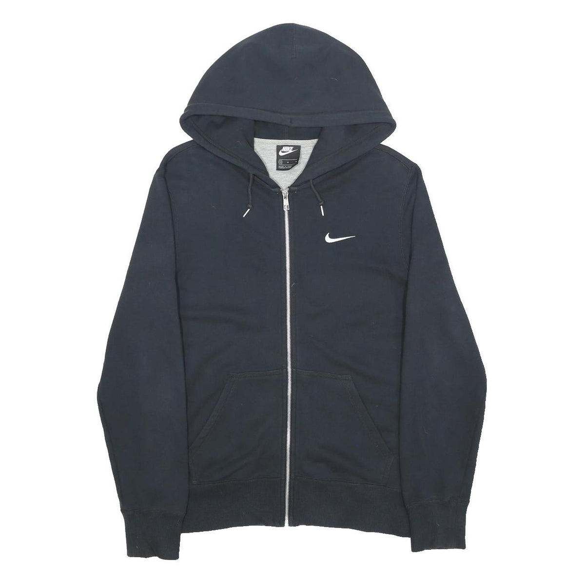 NIKE Mens Black Zip Hoodie M Classic Cotton Blend Casual Activewear