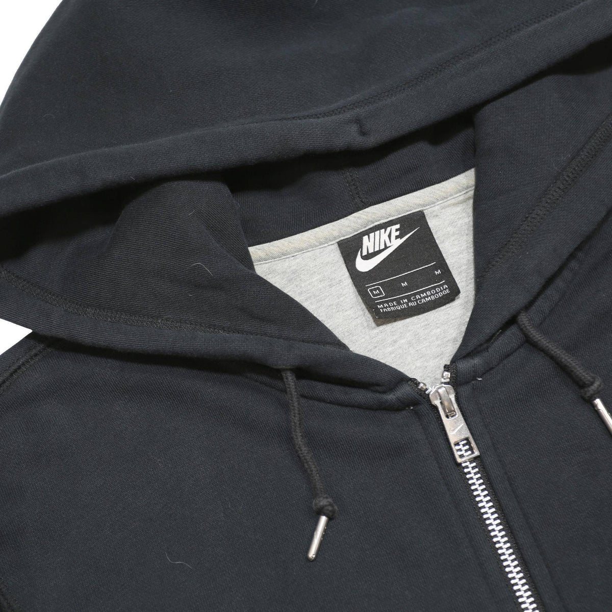 NIKE Mens Black Zip Hoodie M Classic Cotton Blend Casual Activewear