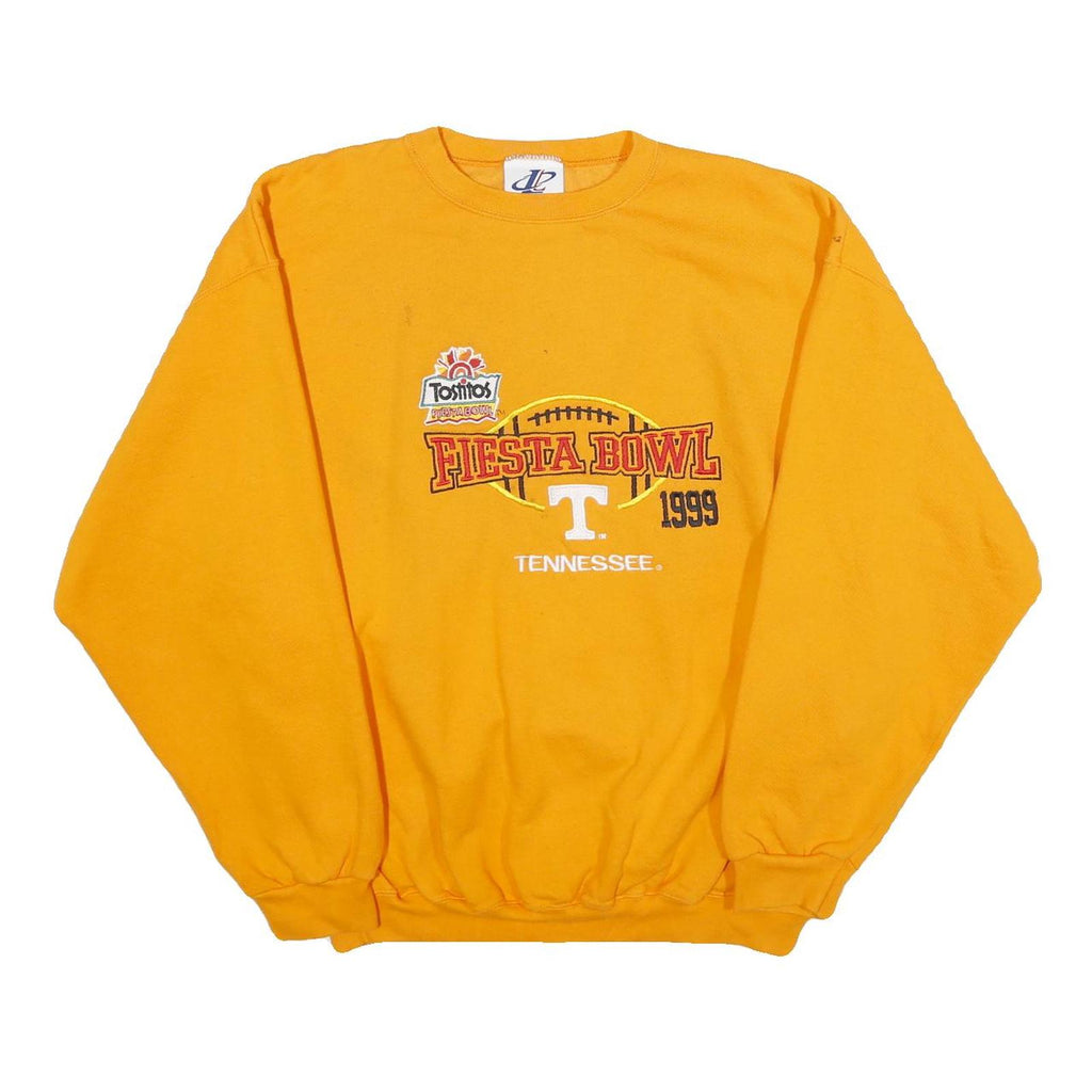 LOGO ATHLETIC Mens Yellow Fiesta Bowl Tennessee 1999 Crew Neck L Retro