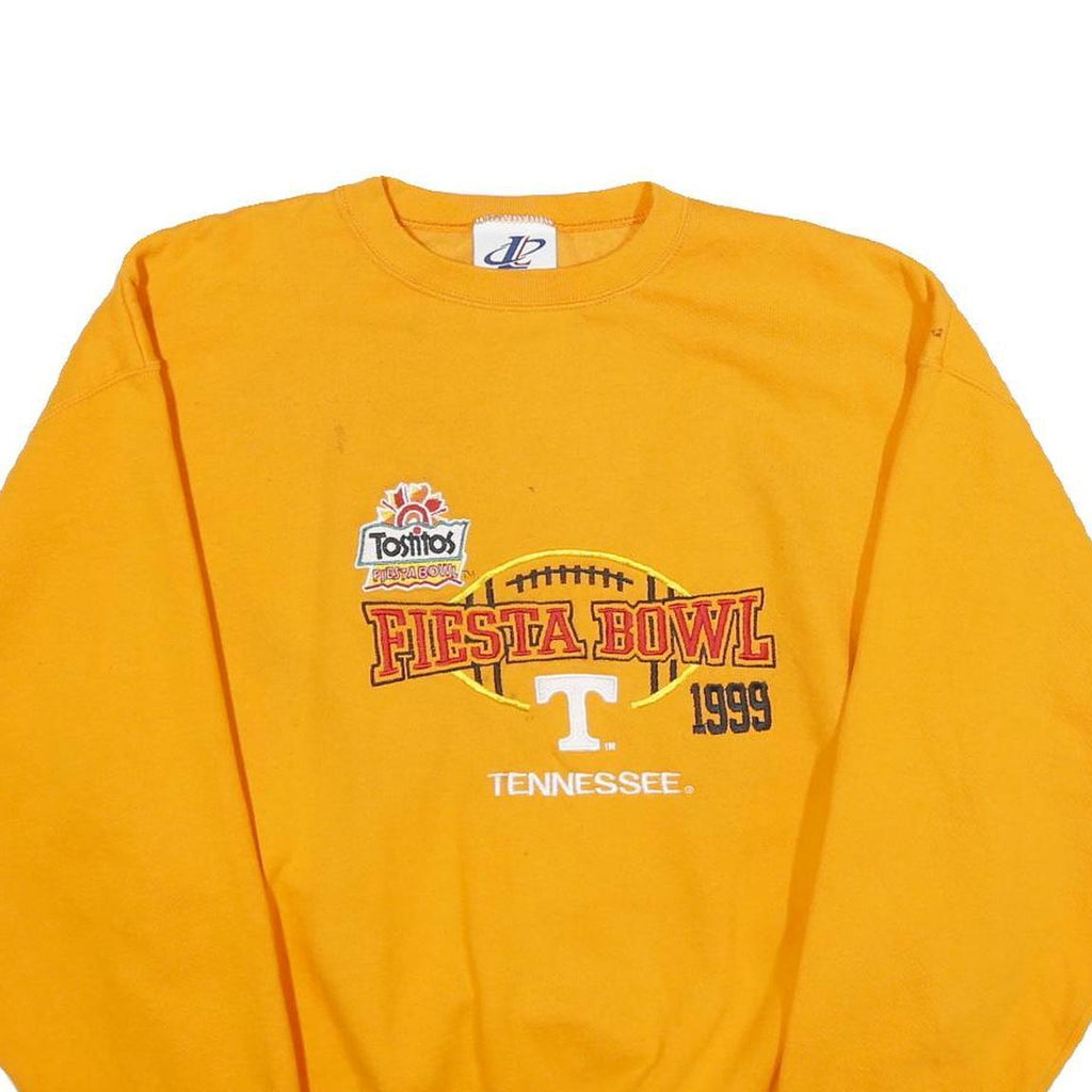LOGO ATHLETIC Mens Yellow Fiesta Bowl Tennessee 1999 Crew Neck L Retro