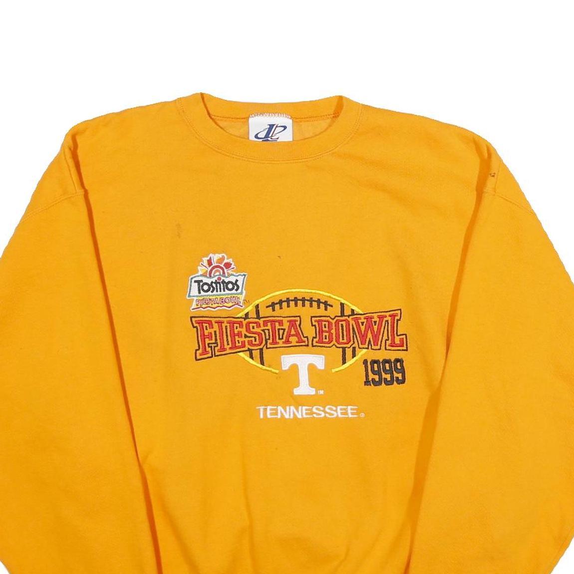 LOGO ATHLETIC Mens Yellow Fiesta Bowl Tennessee 1999 Crew Neck L Retro