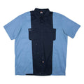 DICKIES Mens Plain Shirt Blue Colourblock 2XL