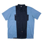 DICKIES Mens Plain Shirt Blue Colourblock 2XL