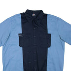 DICKIES Mens Plain Shirt Blue Colourblock 2XL
