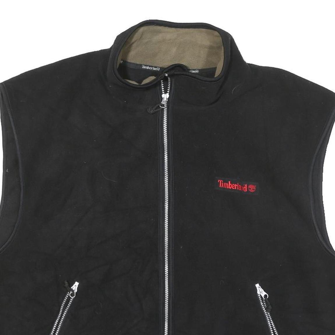 TIMBERLAND Mens Black Polyester Blend Zip Jacket 2XL Outdoor Sleeveless Vest