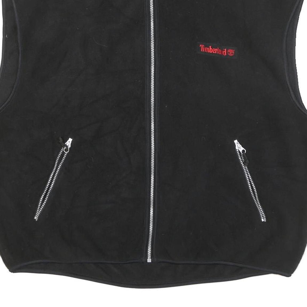 TIMBERLAND Mens Black Polyester Blend Zip Jacket 2XL Outdoor Sleeveless Vest