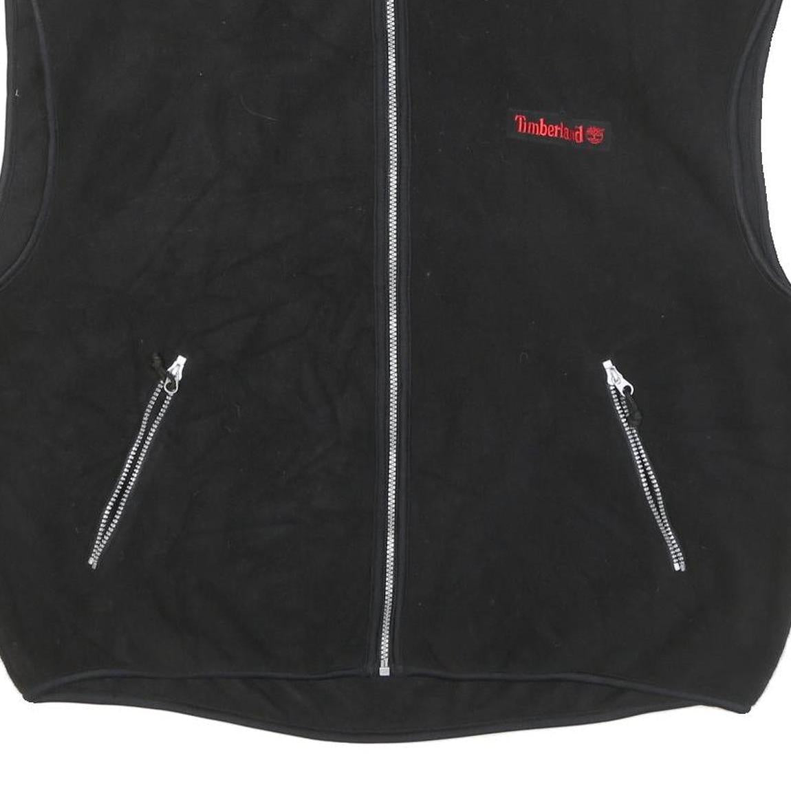 TIMBERLAND Mens Black Polyester Blend Zip Jacket 2XL Outdoor Sleeveless Vest