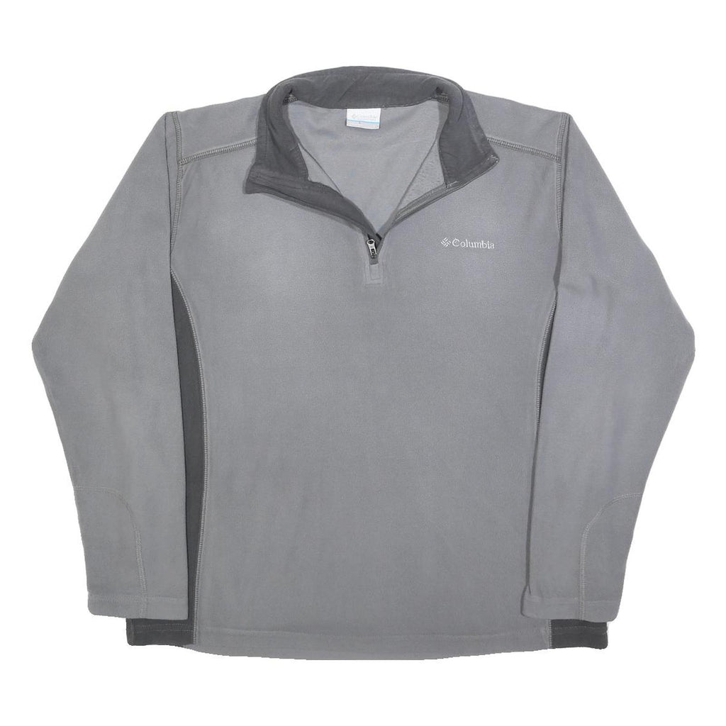 COLUMBIA Mens Grey & Dark Grey Plain Pullover Crew Neck Basic Knit L Outdoor