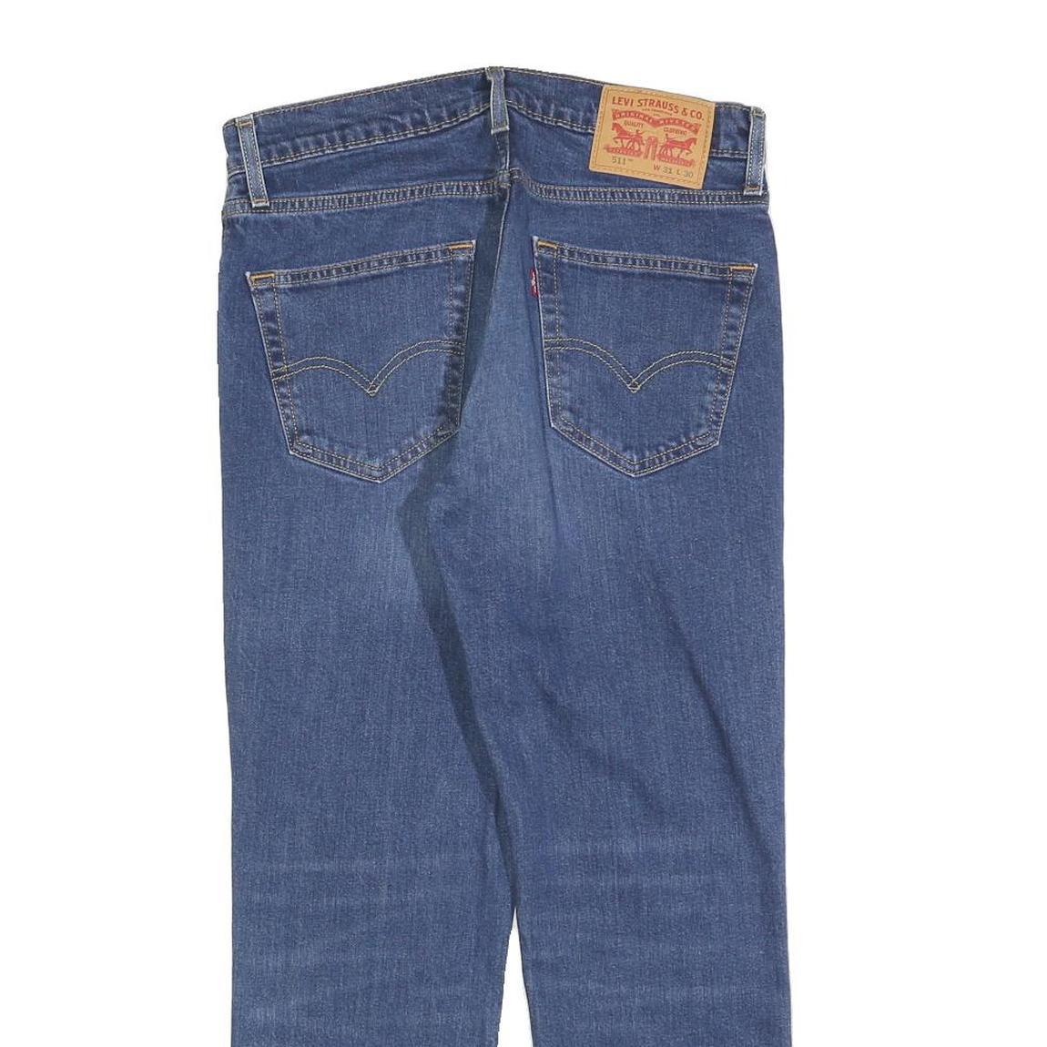 LEVI'S 511 SLIM Mens Jeans Blue Slim Skinny Denim Medium W31 L26 Zip Closure