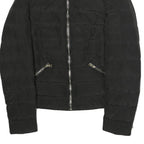 ZARA Womens Black Bomber Jacket S Polyester Zip Plain Lightweight Casual