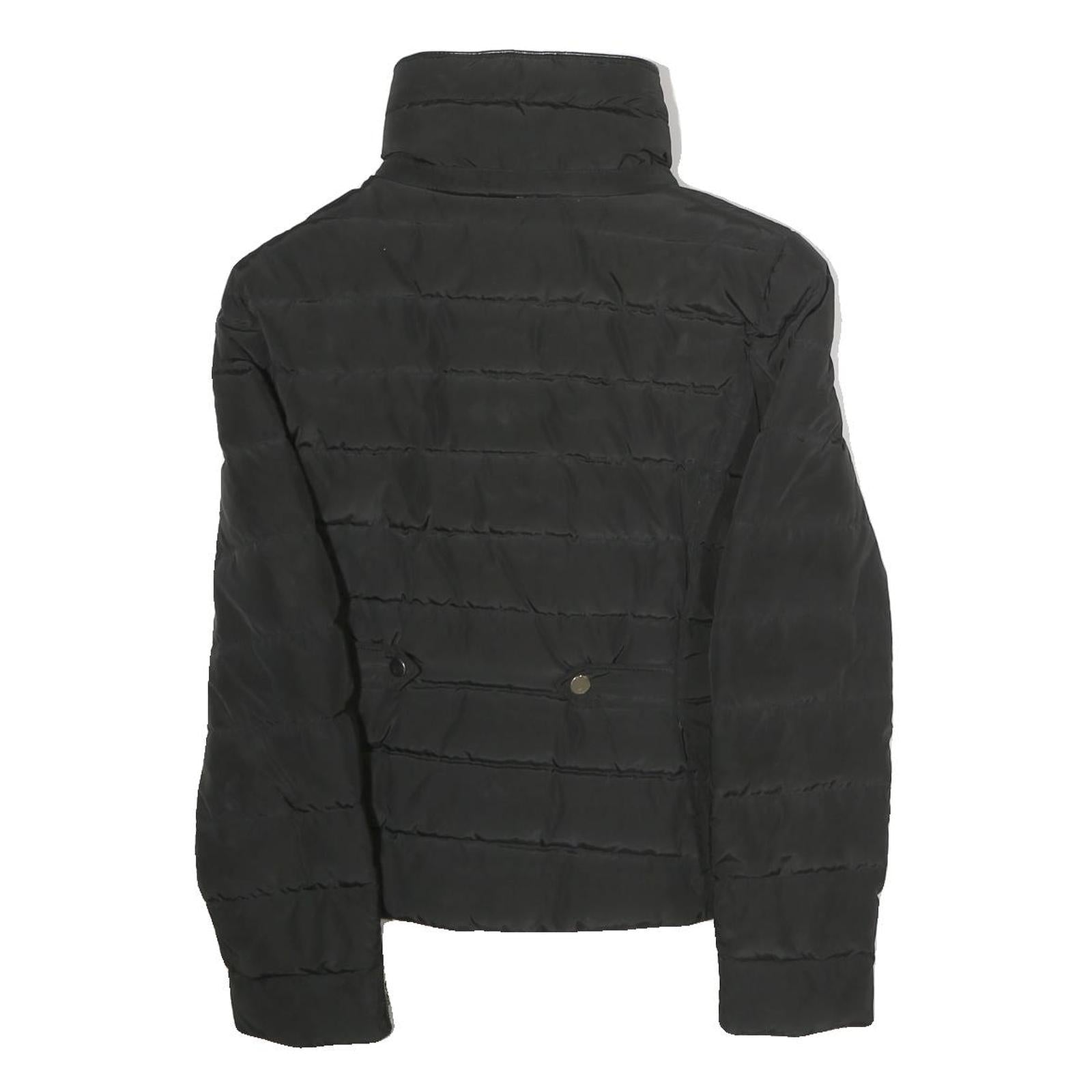 ZARA Womens Black Bomber Jacket S Polyester Zip Plain Lightweight Casual