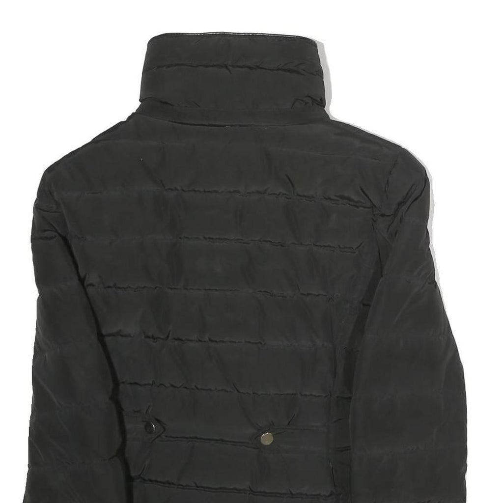 ZARA Womens Black Bomber Jacket S Polyester Zip Plain Lightweight Casual