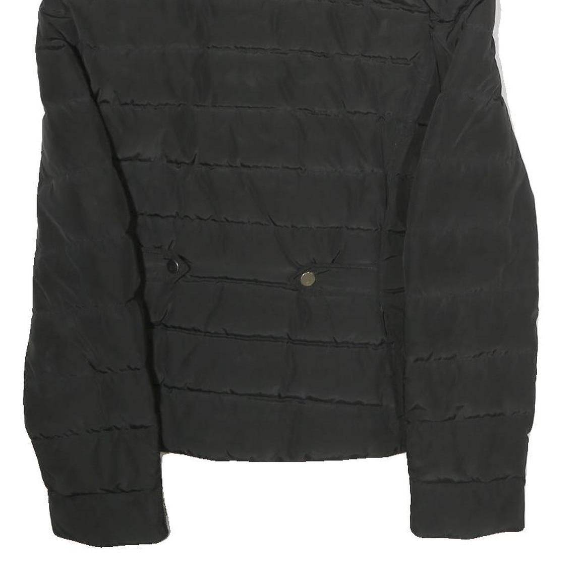 ZARA Womens Black Bomber Jacket S Polyester Zip Plain Lightweight Casual