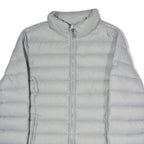 WOOLRICH Womens Grey Lightweight Puffer Jacket L Polyester Zip Closure Casual