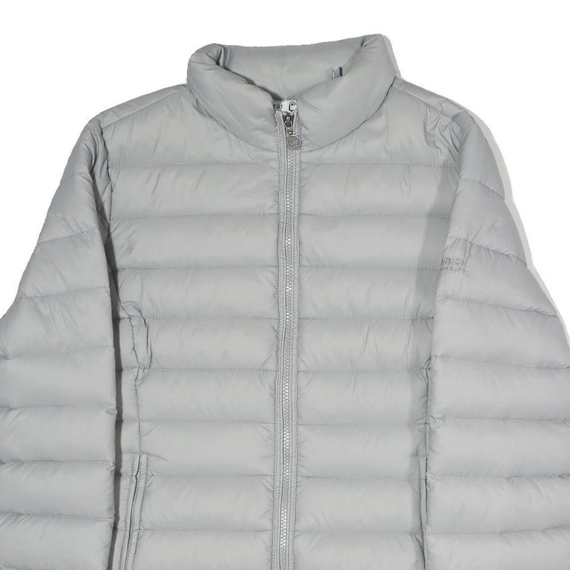 WOOLRICH Womens Grey Lightweight Puffer Jacket L Polyester Zip Closure Casual