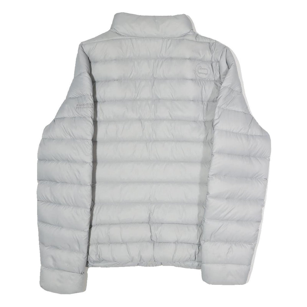 WOOLRICH Womens Grey Lightweight Puffer Jacket L Polyester Zip Closure Casual